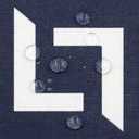 SleepMan Outdoor 17"x16" Chair Cushions with Ties Set of 4, Water Resistant All Weather U-Shape Seat Pads for Patio Garden Furniture Indoor Fade Resistant Patio Cushions (Blue Geo)