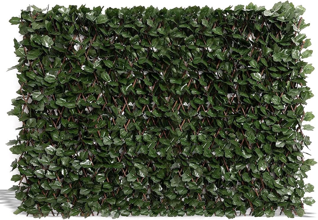 DOEWORKS Expandable Fence Privacy Screen for Balcony Patio Outdoor(Double Sides Leaves), 1PC Faux Ivy Fencing Panel for Backdrop Garden Backyard Home Decorations, Size: 16 x 45 in, 1 Panel