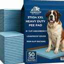 Pee Pads for Dogs Extra Large 37x54 XXL - 50 Count Leak Proof Heavy Duty with Adhesive Tabs 24 Hour Absorbent Disposable Puppy Training Pads for Large Dog Breeds 6-Layer Non Slip Backing