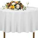 Urby 72 inches White Round Tablecloth for 2-3ft Round Cocktail or Coffee Table, Round Tablecloth for Table with 4 Chairs. Ideal for Party, Wedding, Banquet and Events.