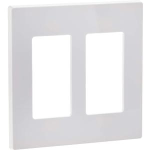 Leviton 2-Gang Decora Plus Screwless Wall Plate, 80309-SW, White