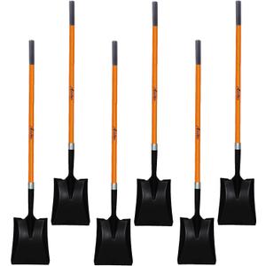 Ashman Heavy-Duty Transfer Shovel (6 Pack) with 47-Inch long Durable Handle and Blade- Ideal for Construction, Landscaping, Gardening, and Snow Removal- Durable, Rust-Resistant, and Multipurpose Scoop