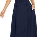 LILBETTER Women Sleeveless Deep V Neck Loose Plain Long Maxi Casual Dress (S)