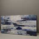 VEAEE Abstract Canvas Wall Art Ocean Canvas Pictures Blue White Grey Painting Vintage Wall Decor Modern Artwork Prints for Living Room Bedroom Bathroom Office Home Decoration Ready to Hang 20"x 40"