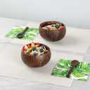 frymmx Natural Coconut Bowls & Spoons Set of 2 - Hand-Polished with Organic Oil, Eco-Friendly Smoothie Bowls for Acai/Poke/Salads, Durable Coconut Shell Crafted, Kitchenware with Lightweight Design