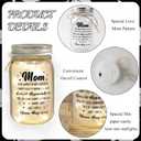 2 x Sentimental Gifts for Mom, Mason Jar Night Light, Birthday Mothers Day Christmas Gifts for Mom from Daughter, Son, Kids(Warm Hug)