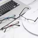 3-Pack Reading Glasses for Women Blue Light Blocking Metal Half Frame Computer Readers Anti UV/Eye Strain/Glare