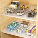 Clear Fridge Organizer, Refrigerator Organizer Bins with Handle, Freezer, Kitchen Cabinet, Pantry Organization, BPA Free Fridge Organizers (12.4 inch 2 Pack)