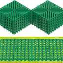 20Pcs Drive on Lawn Grid Ground Protection Mats, 15.7 x 15.7in Green
