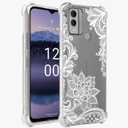 Ueokeird Phone Case for Nokia G11 Plus Case, Nokia G11+ Case Girls Women, Slim Shockproof Clear Floral Pattern Flexible TPU Protective Cover for Nokia G11 Plus Mandala