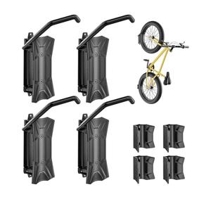 monTEK Bike Wall Mount for 4.5" Tire Width, Swivel Bike Wall Hanger Holds Up to 77lbs, Space-Saving Bike Rack Garage, Heavy Duty Bike Storage for Bedroom Home Office, 4 Pack