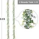 Lvydec 2 Pack Artificial Eucalyptus Garland, Fake Eucalyptus Greenery Garland Wedding Backdrop Arch Wall Decor, 5.5 Feet/Strand Fake Hanging Plant for Table Festival Party Decoration