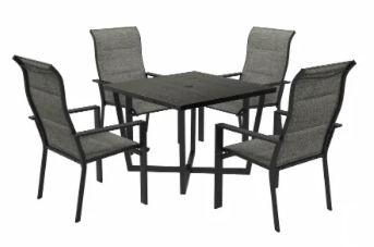 HD Designs Outdoors Padded Sling stationary Chairs 4 Piece