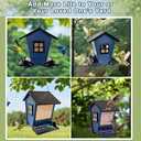 LSCQYYCCSquirrel Proof Bird Feeders for Outdoors Hanging, 5LB Capacity Metal Wild Birdfeeders Outside Hanging, Large Feeder That Attracts Cardinals, Chickadees, and More Birds-One in Blue