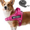 AUROTH Dog Harness and Leash Set, Soft Padded Service Dog Vest with 5.25FT Dog Leash, No Choke, Easy On Pet Vest, Adjustable Reflective No Pull Dog Harness Small Sized Dog, Easy Walking and Training