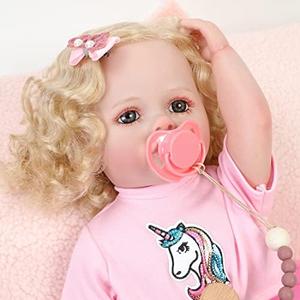 QARUQASE Lifelike Reborn Baby Dolls - 22inch Realistic Baby Doll Newborn Baby Dolls Full Vinyl Body Poseable Real Life Baby Dolls Girl with Hair for Kids Age 3+ QARUQASE Lifelike Reborn Baby Dolls - 22inch Realistic Baby Doll Newborn Baby Dolls Full Vinyl Body Poseable Real Life Baby Dolls Girl with Hair for Kids Age 3+
