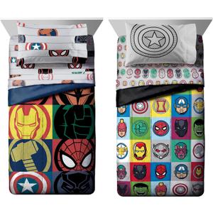 Jay Franco Avengers Emblems and Pop 14 Piece Full Bed Set Bundle