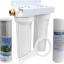 External RV Dual Water Filter System for RVs Boats Motor Homes Marines,Included Two Fliters and Mounting Bracket