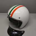 KYPARA DOT Approved Vintage Open Face Motorcycle Helmet with Open Face Helmet with Sun ShieldBubble Visor& Peak, Retro Half Helmet for Men & Women (It.White, XL)