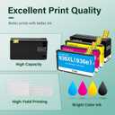 936XL Ink Cartridges Replacement for HP 936e 936XL Ink Cartridges Combo Pack Compatible with HP OfficeJet Pro 9110b 9120b 9130b OfficeJet Pro Wide Format 9720 9730 Printer (‎Black Cyan Magenta Yellow)
