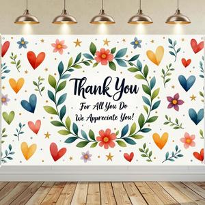 Thank You for All You Do Banner Party Decorations We Appreciate You Banner&Backdrop for Employee Teacher Doctor Nurse Staff Appreciation Party Decoration Indoor Outdoor Father's Mother's Teacher's Day