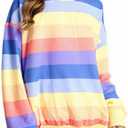 Girls Sweatshirts Striped Rainbow Shirts Kids Cotton Long Sleeve Pullover Crewneck Tops Toddler Casual Clothes, 150