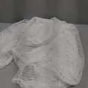 Lilosy Sexy Crochet Sheer Kaftan Caftan Beach Dress Bathing Suit Swim Coverup One Piece (Small, White)