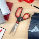 Stanley 8 Inch All-Purpose Ergonomic Scissor (SCI8EST-RED), Red/Black