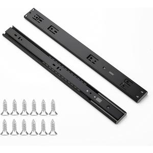 Ravinte 18 Inch Soft Close Drawer Slides 1 Pairs 2 Pack Black Full Extension Ball Bearing Drawer Glide Side Mount