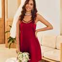 Ekouaer Womens 2 Pack Silky Nightgowns Sexy Lingerie Sleepwear Satin Negligee Chmeise Nighty Mesh V Neck Nightwear (XL)