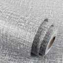 2 x TANONE Dark Gray Wallpaper PVC Self-Adhesive Peel and Stick DIY Wallpaper Faux Imitation Cloth Vinyl Film Wall Paper Solid Color Decorate Furniture (15.8 in X 118 in)