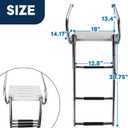 3-Step Boat Ladder with Swim Platform,Stainless Steel Dock Ladder with ABS Swim Platform 2 Handrails,500LBS Telescopic Boarding Ladder Dive Ladder for Pontoon Yacht