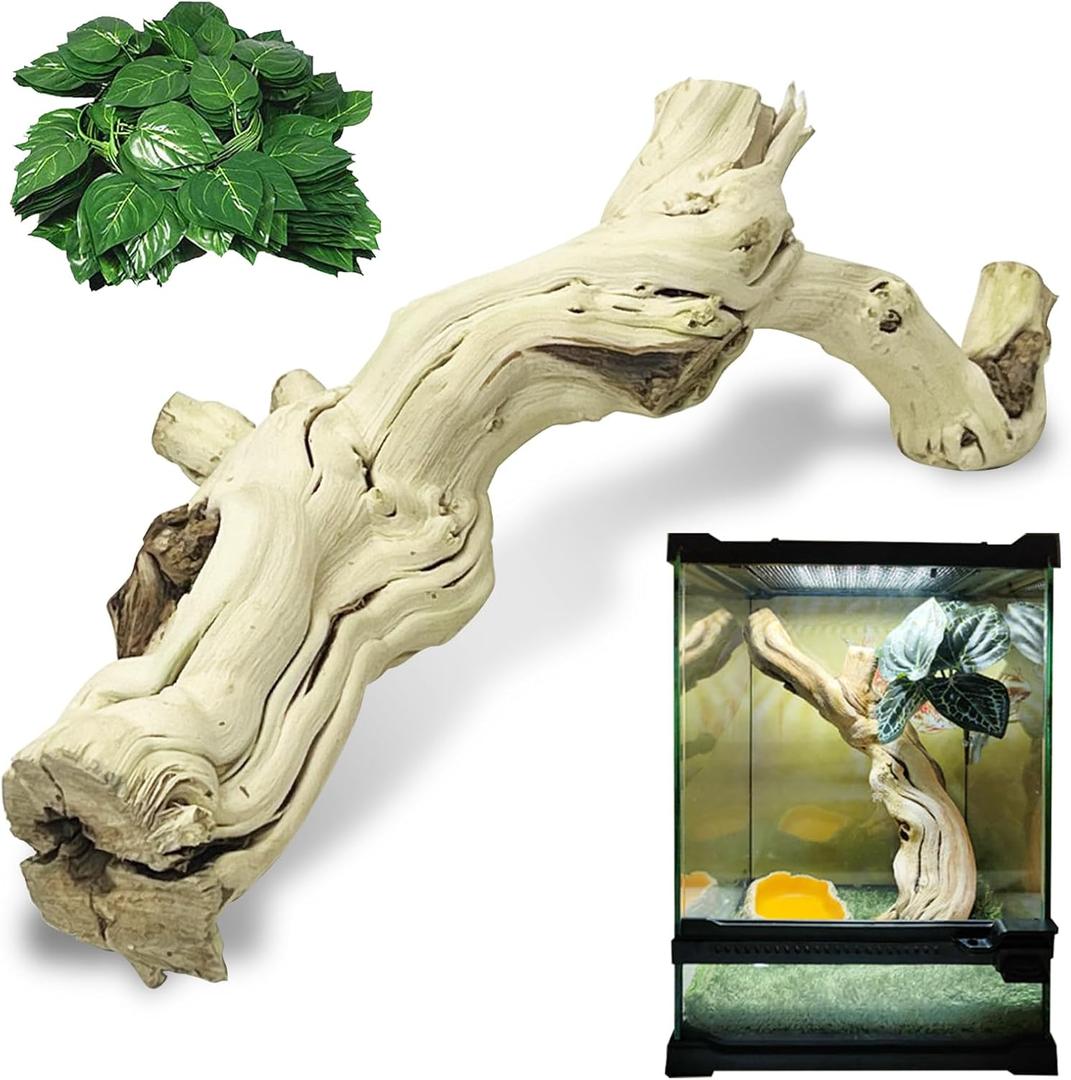 VCEPJH Large Snake Climbing Branch Decor 15.5 in Natural Reptile Wood Cork Log Bearded Dragon Tank Accessories Tree Trunk for Chameleon Gecko Ball Python Frog