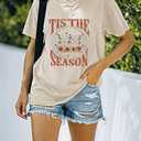 Halloween Shirt Women Fall Pumpkin Graphic Tees Hocus Pocus Tees Girls Trip Tops Halloween Witch Human Skeleton Tshirt (Small, Beige4)