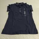 Nautica Women's 5-Button Short Sleeve Cotton Polo Shirt (Navy, Small)