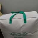 Three Geese Pinch Pleat Waterfowl Feathers and Down Comforter Cal King Size Duvet Insert, 750+ Fill Power, 1200TC 100% Cotton, Premium All Seasons Gray Warm Hotel Comforter with 8 Tabs (Grey Twisted Flower)