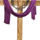 Lineshading 21 Inch Large Wood Cross Unfinished Standing Cross He Is Risen Outdoor Cemetery Decorative Jesus Christ Catholic Crafted Wall for Home Wedding Communion Church Decor