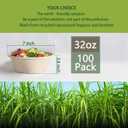 32 Ounce Large Paper Bowls Disposable Soup Bowl Disposable Heavy Duty Compostable Bowls, Eco-friendly Sugarcane and Bamboo Bagasse Biodegradable Bowl for Soup, Salad, Dessert, Ice Cream [100 Pack]