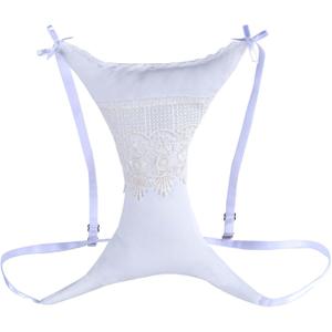 Breast Pillow  Soft 100% Cotton, Breast Pillow for Side Sleepers, Anti-Wrinkle Chest Support, Adjustable Strap, Breathable Fabric, Gift-Ready Red Box (White)