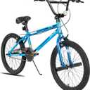 JOYSTAR Gemsbok 20 Inch Kids Bike Freestyle BMX Style for Youth and Beginner Level to Advanced Riders 20" Wheels Juvenile Bicycles Steel Dual Hand Brakes Frame Blue