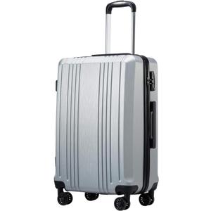 Coolife Luggage PC+ABS Hardshell Suitcase with TSA Lock, Spinner Checked Lightweight (sliver, M(24IN)) Coolife Luggage PC+ABS Hardshell Suitcase with TSA Lock, Spinner Checked Lightweight (sliver, M(24IN))