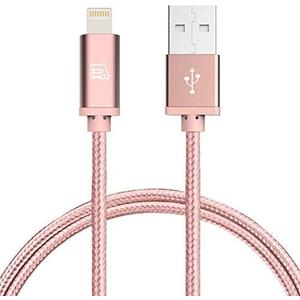 LAX iPhone Charger Lightning Cable - MFi Certified Durable Braided Apple Lightning USB Cord for iPhone 11/11 Pro Max/XS Max/X/iPad, iPod & More (Rose Gold)