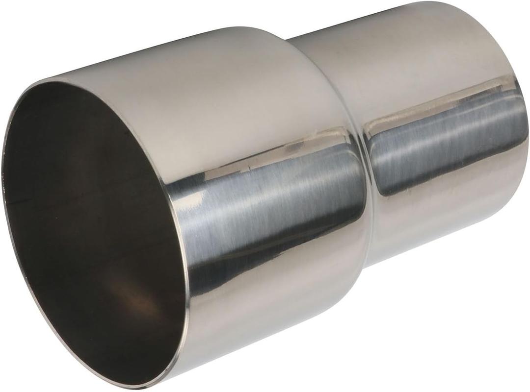 ID 2 Inch to ID 2.5 Inch Exhaust Pipe to Component Pipe Adapter Reducer 2" ID to 2.5" ID Polished Stainless Steel 4" Overall Length
