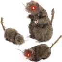 ATDAWN Realistic Furry Fake Rats, Halloween Fake Rats, Halloween Realistic Fake Animal, Halloween Trick Toys Decoration, Halloween Party Props, 3 Pack