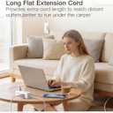 Flat Plug Extension Cord 10Ft, One Beat Surge Protector Power Strip 10 Ft Cord with 6 Widely Outlets 4 USB Ports (2 USB C), 3 Way Wall Outlet Extender Extension Cord for Home Office College Dorm Room
