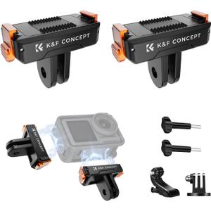 K&F CONCEPT 2 Pack Magnetic Quick Release Adapter Mount for DJI Osmo Action 5 Pro, Extension Base Bracket with 1/4" Adapter/Quick-Release Buckle for DJI Osmo Action 4/Action 3/Osmo 360 Accessories