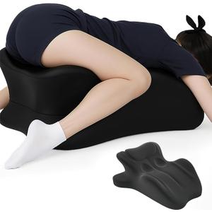 Multifunctional Pillow, Featuring Breathable Memory Foam Waist Support, Large Size with high Resilience, Provides Comprehensive Support (Black)