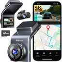 BOTSLAB G300 PLUS 4K DUAL Dash Cam Front and Rear [2026 Upgraded], STARVIS 2 Sensor, 64GB Card Included, Voice Control, 5GHz WiFi Dashcam Front and Rear Camera, GPS, WDR Night Vision, 24H Parking Mode