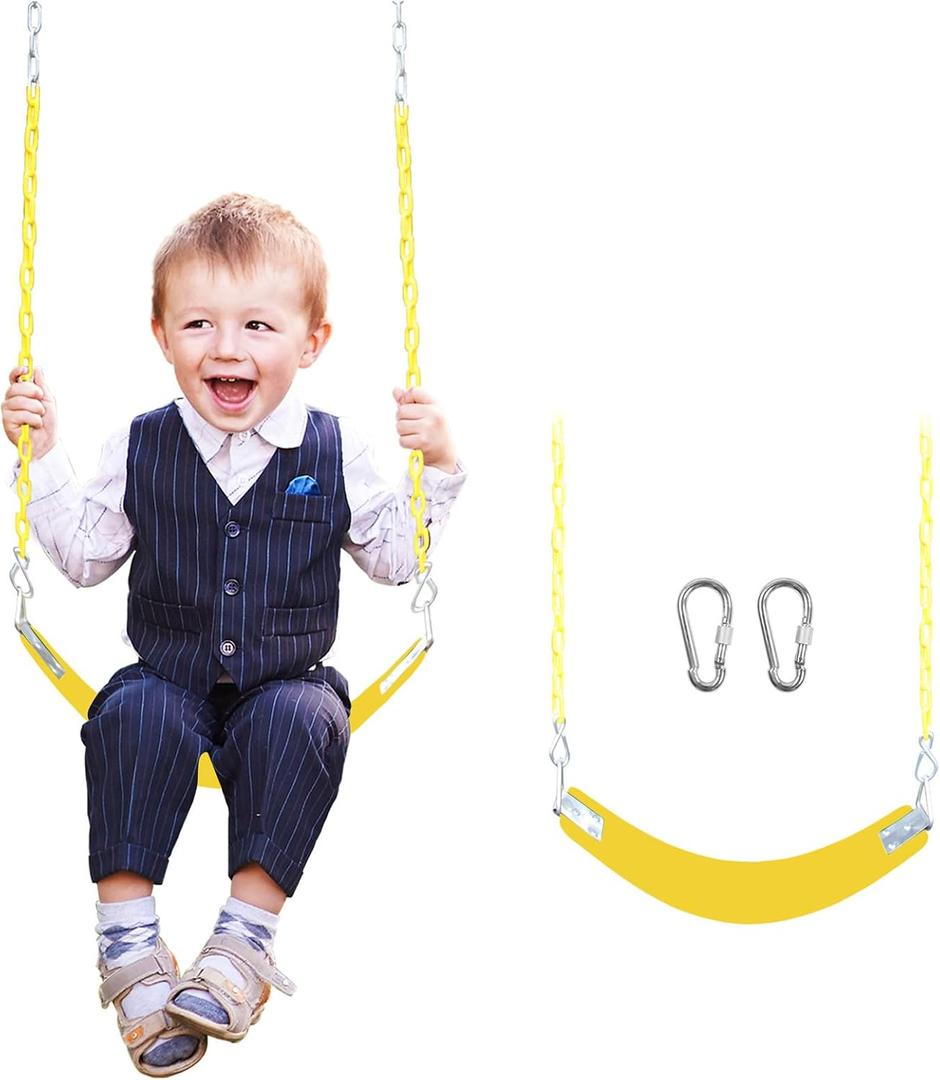 Swing Set for Kids with 66 Chain-Play Swing for Adults with Stainless Steel Mental Taiangle Ring-Suitable for Family Backyard-Play Swing Set (AB010002-7)