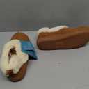 HomeTop Women's Closed-back Slippers Faux Wool Warm Non-slip Outdoor Indoor House Shoes with Fuzzy Collar (7-8)